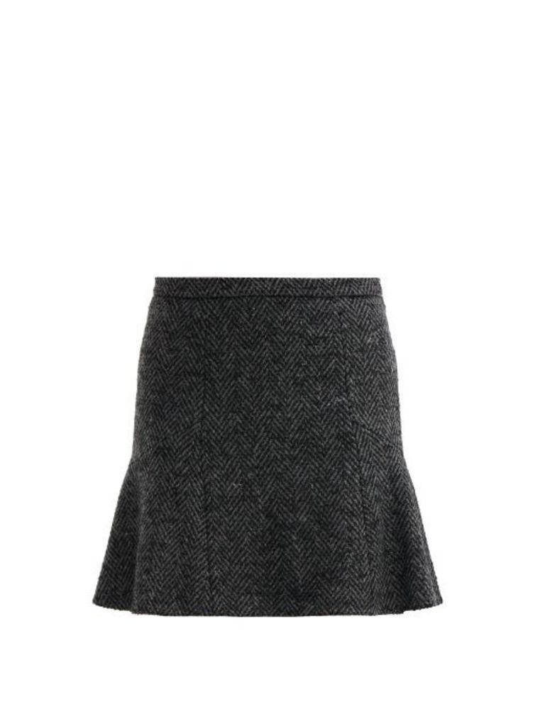 Redvalentino - Mid-rise Herringbone-tweed Mini Skirt - Womens - Grey
