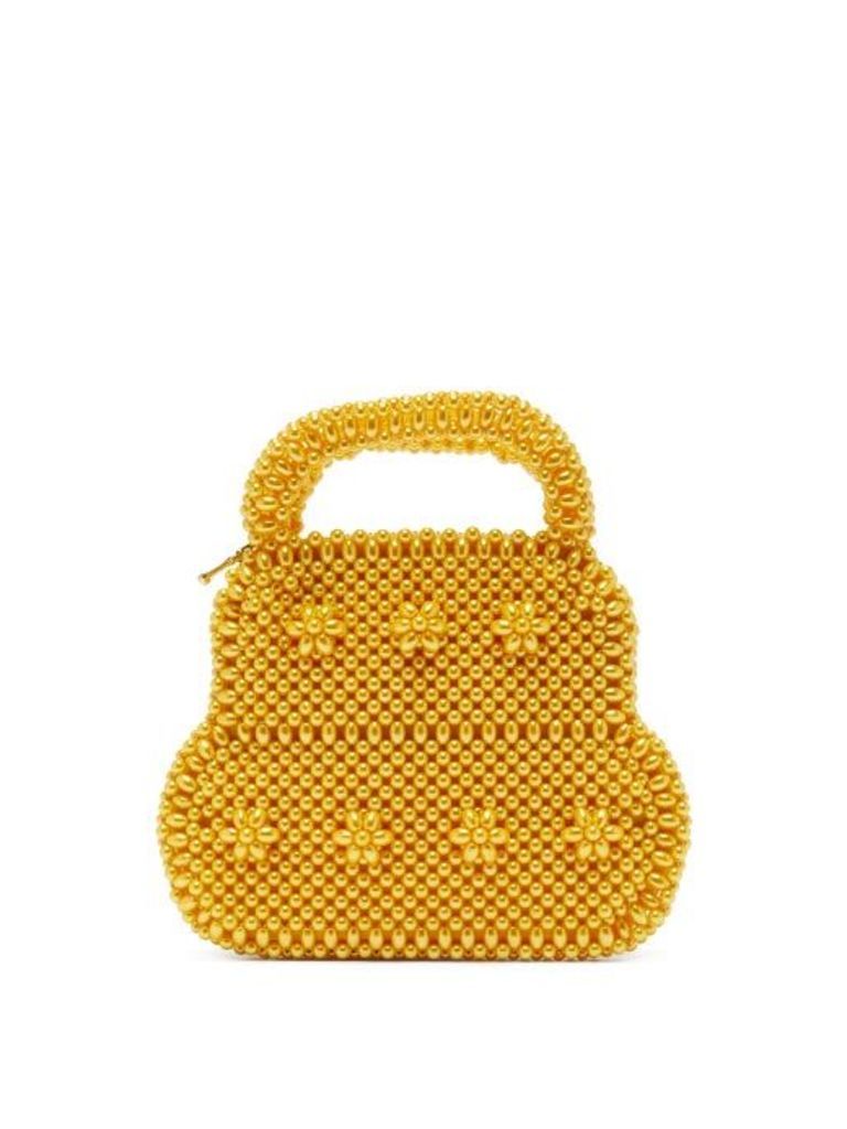 Shrimps - August Faux-pearl Top-handle Bag - Womens - Yellow