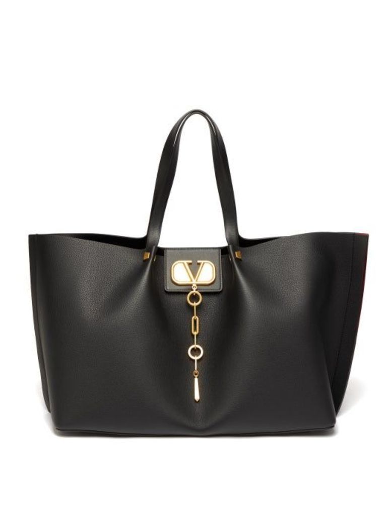 Valentino - Go Logo Escape Large Leather Tote Bag - Womens - Black