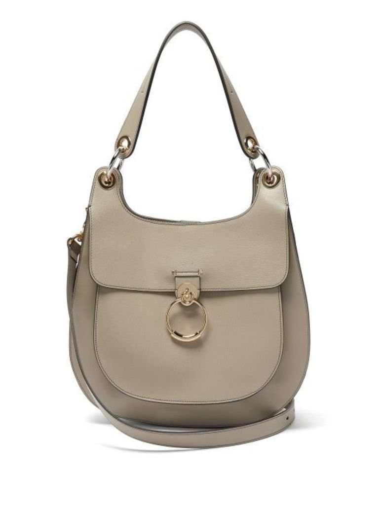 Chloé - Tess Medium Leather Shoulder Bag - Womens - Grey