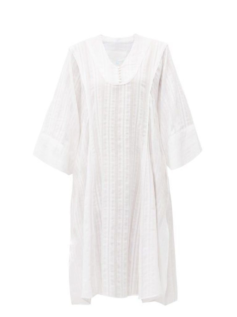 Loup Charmant - Fez Jacquard-cotton Kaftan Dress - Womens - White