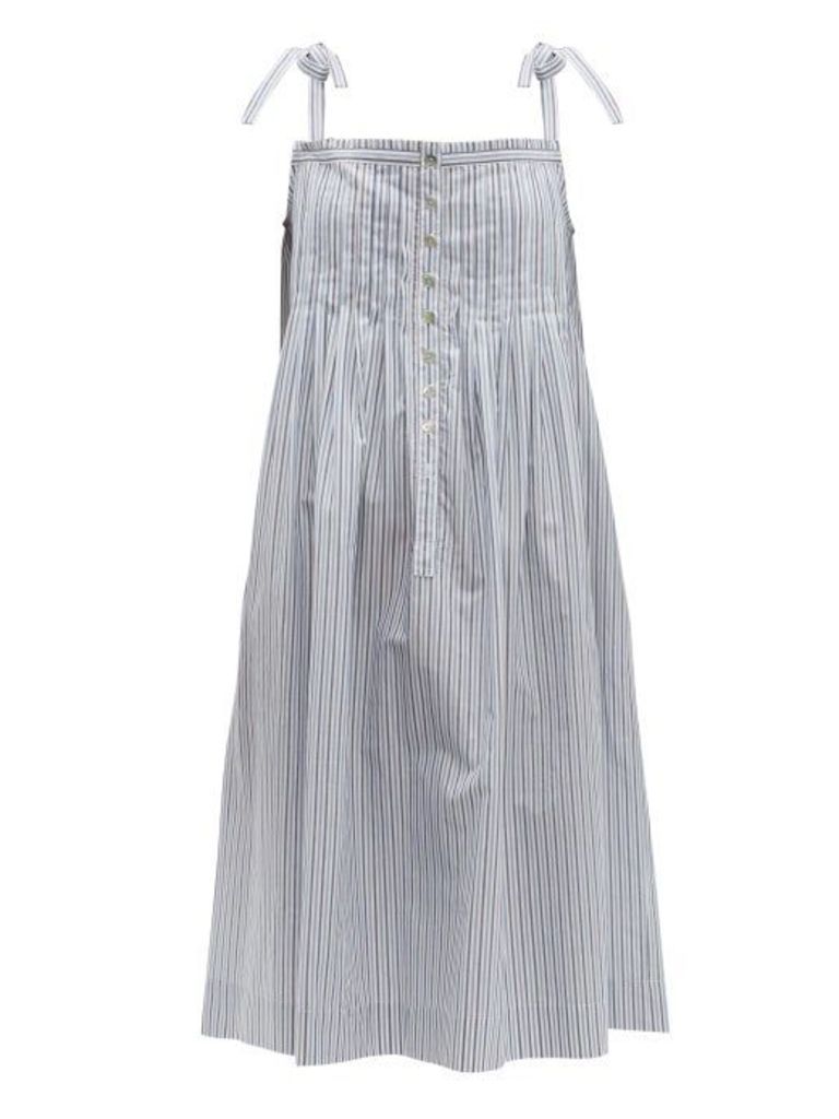 Loup Charmant - Kapari Striped Cotton-poplin Dress - Womens - Blue White