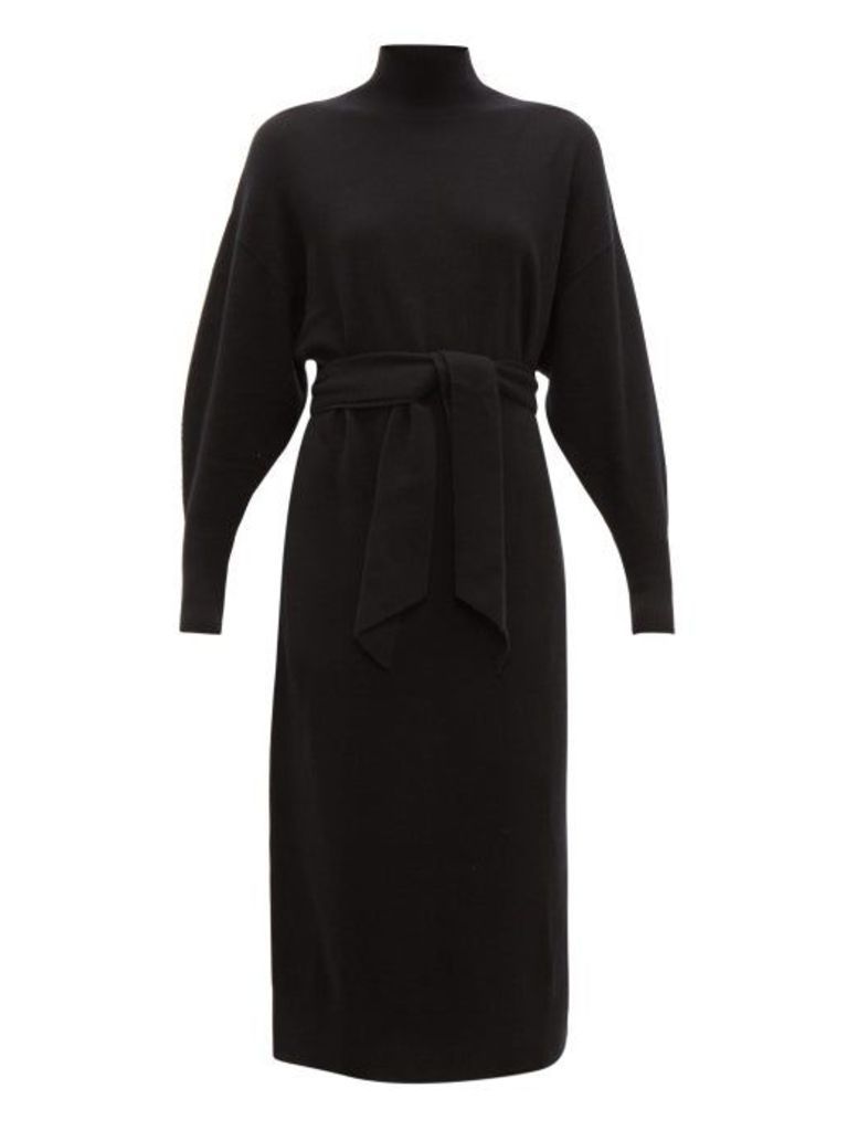 Zimmermann - Espionage Belted Wool-blend Sweater Dress - Womens - Black