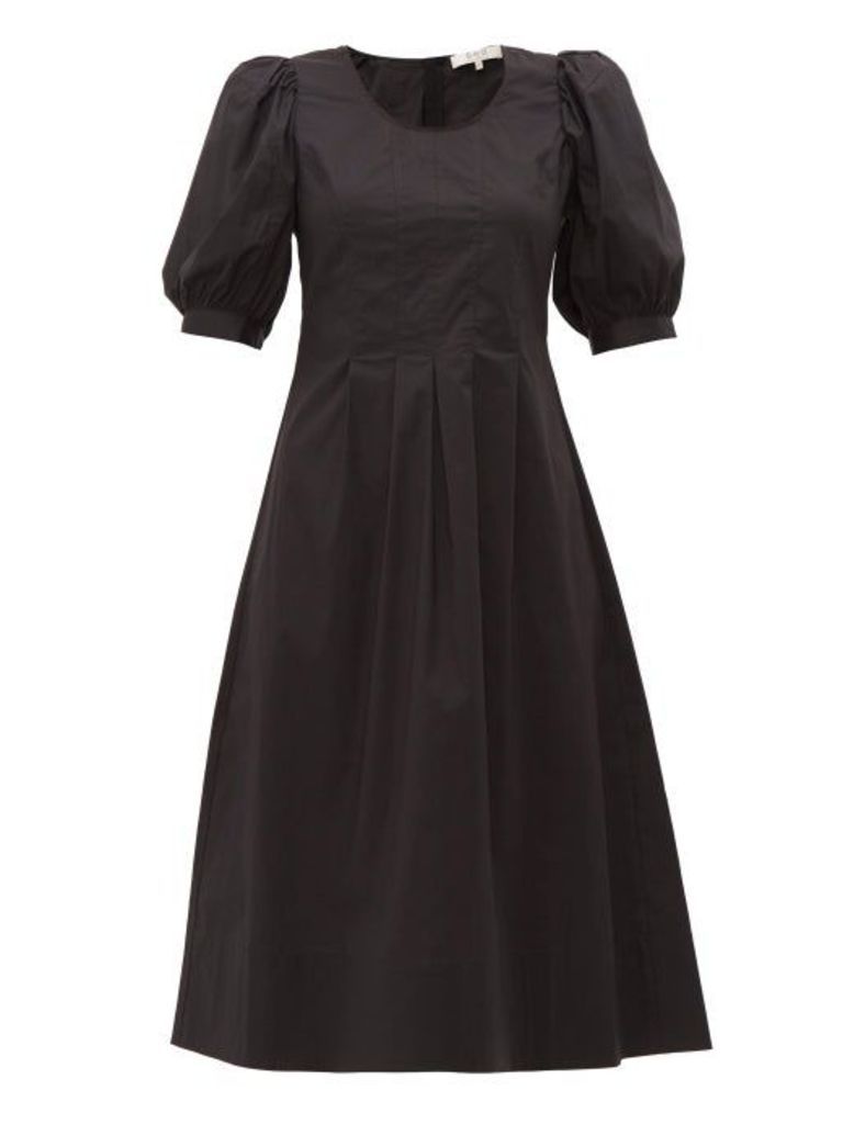 Sea - Luna Puffed Sleeve Cotton Blend Dress - Womens - Black