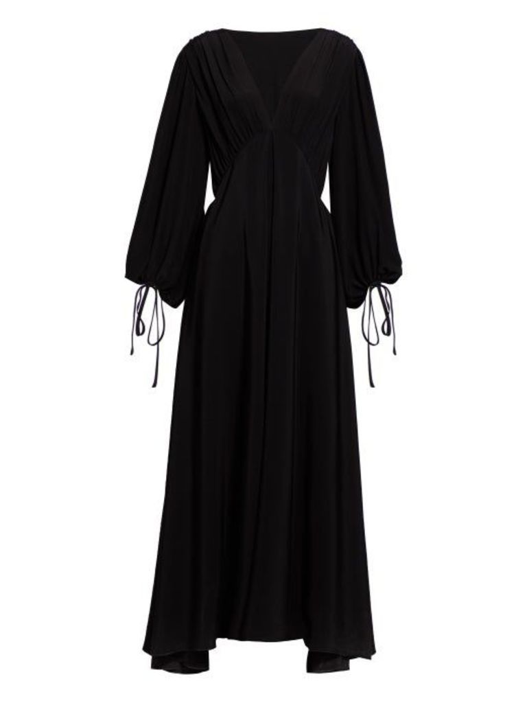 The Row - Sante Plunge-neck Silk Crepe Gown - Womens - Black