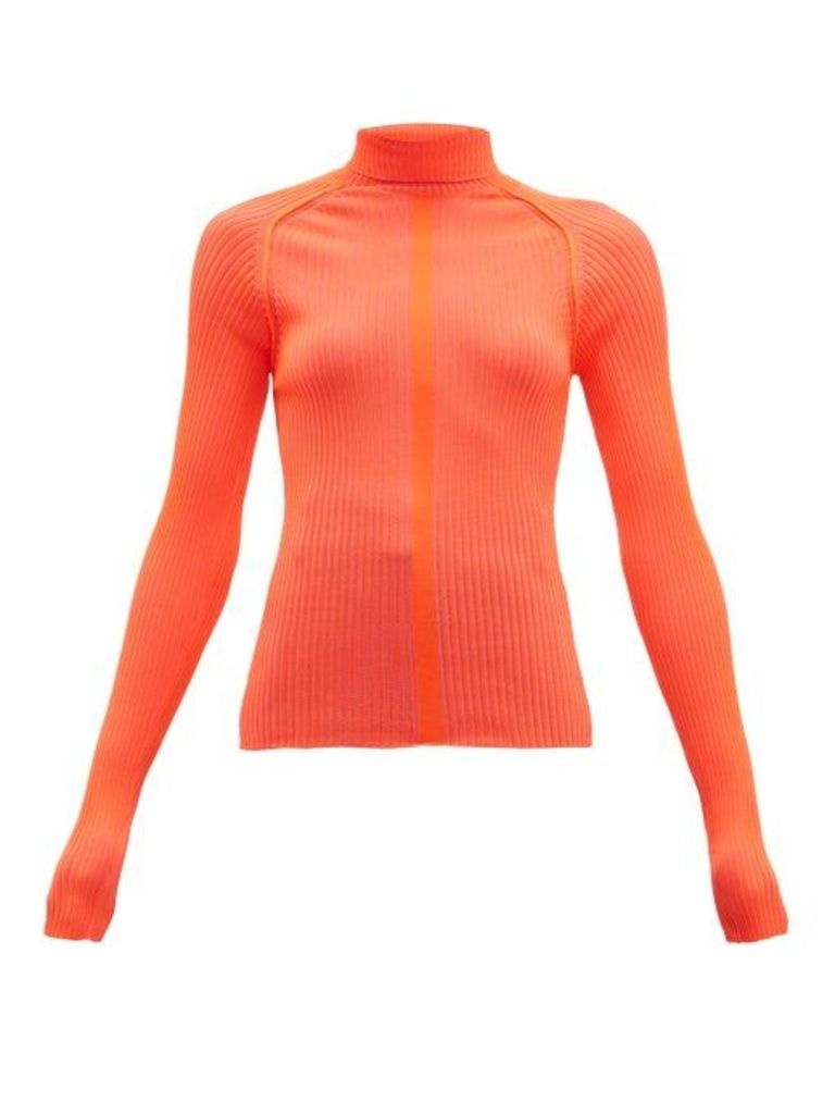 Acne Studios - Komina Fluorescent Roll-neck Rib-knit Top - Womens - Red