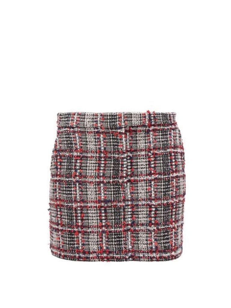 Thom Browne - Prince Of Wales-checked Tweed Mini Skirt - Womens - Red Multi