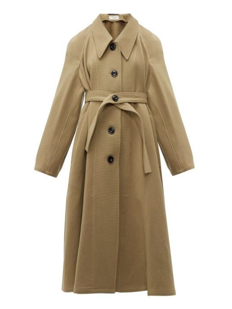 Lemaire - Oversized Point Collar Wool Coat - Womens - Camel