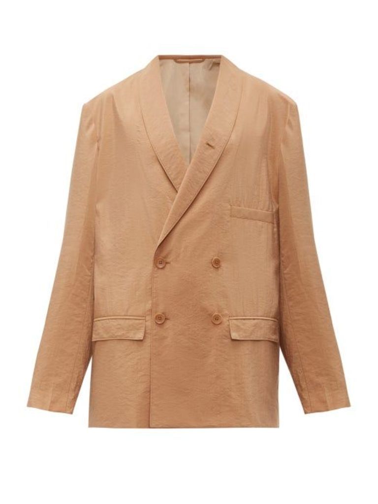 Lemaire - Oversized Double Breasted Silk Blend Blazer - Womens - Tan