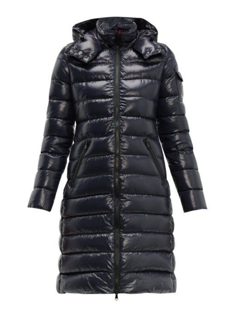 Moncler - Moka Hooded Quilted-down Coat - Womens - Navy