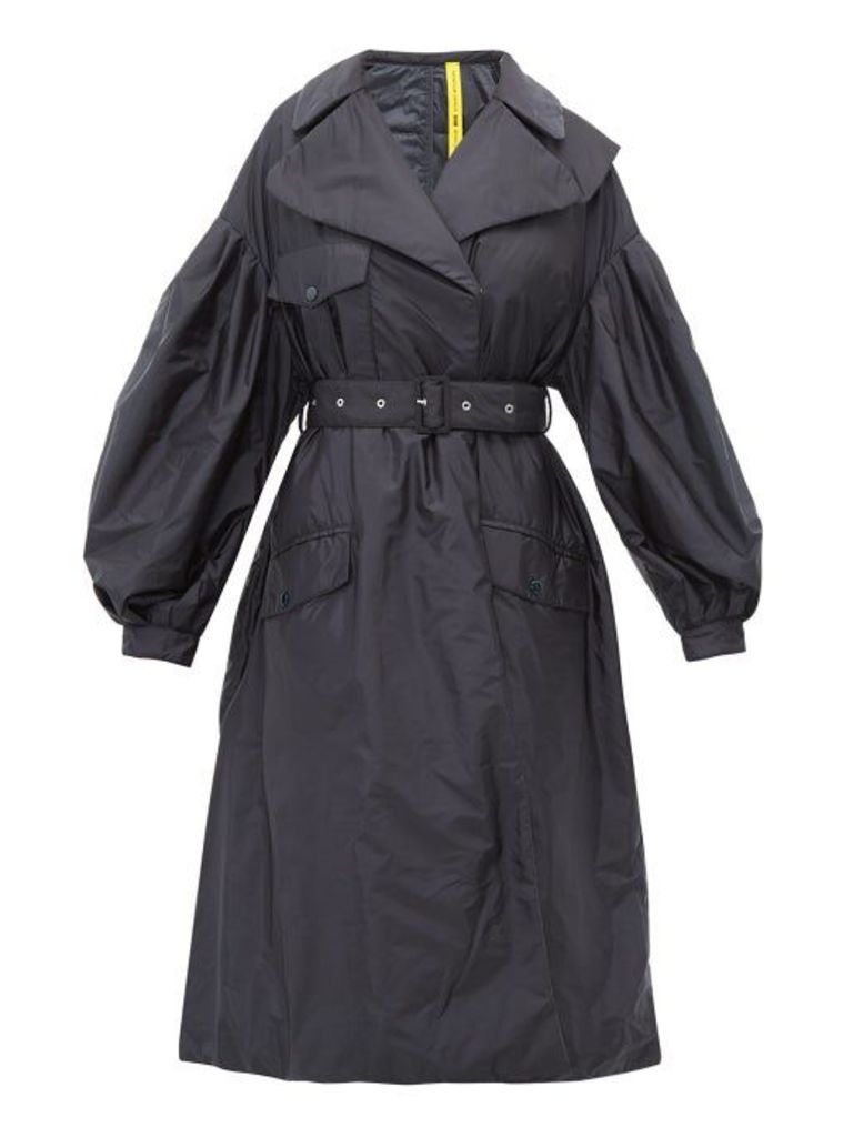 4 Moncler Simone Rocha - Dinah Balloon-sleeve Quilted-lining Coat - Womens - Navy
