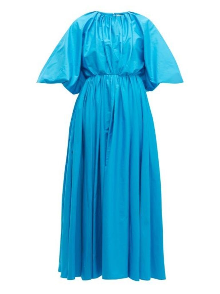 Roksanda - Medeya Bubble-sleeve Cotton Maxi Dress - Womens - Blue