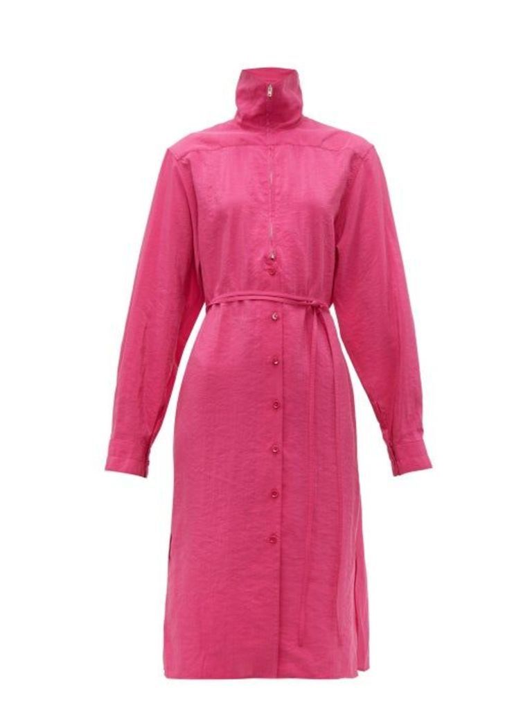 Lemaire - Zipped Silk-blend Dress - Womens - Pink