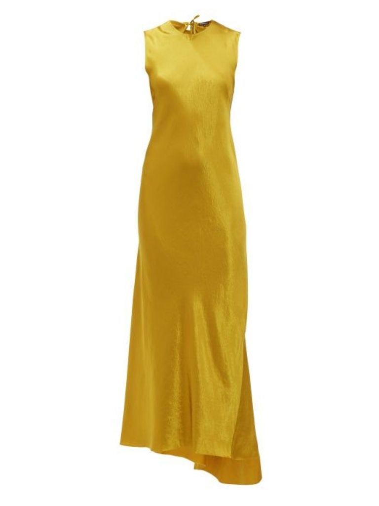 Ann Demeulemeester - Open Back Satin Dress - Womens - Yellow