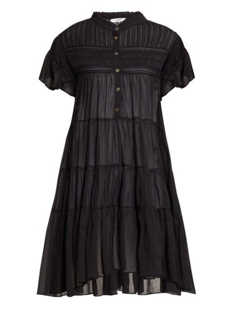 Isabel Marant Étoile - Lanikaye Tiered Cotton-voile Mini Dress - Womens - Black
