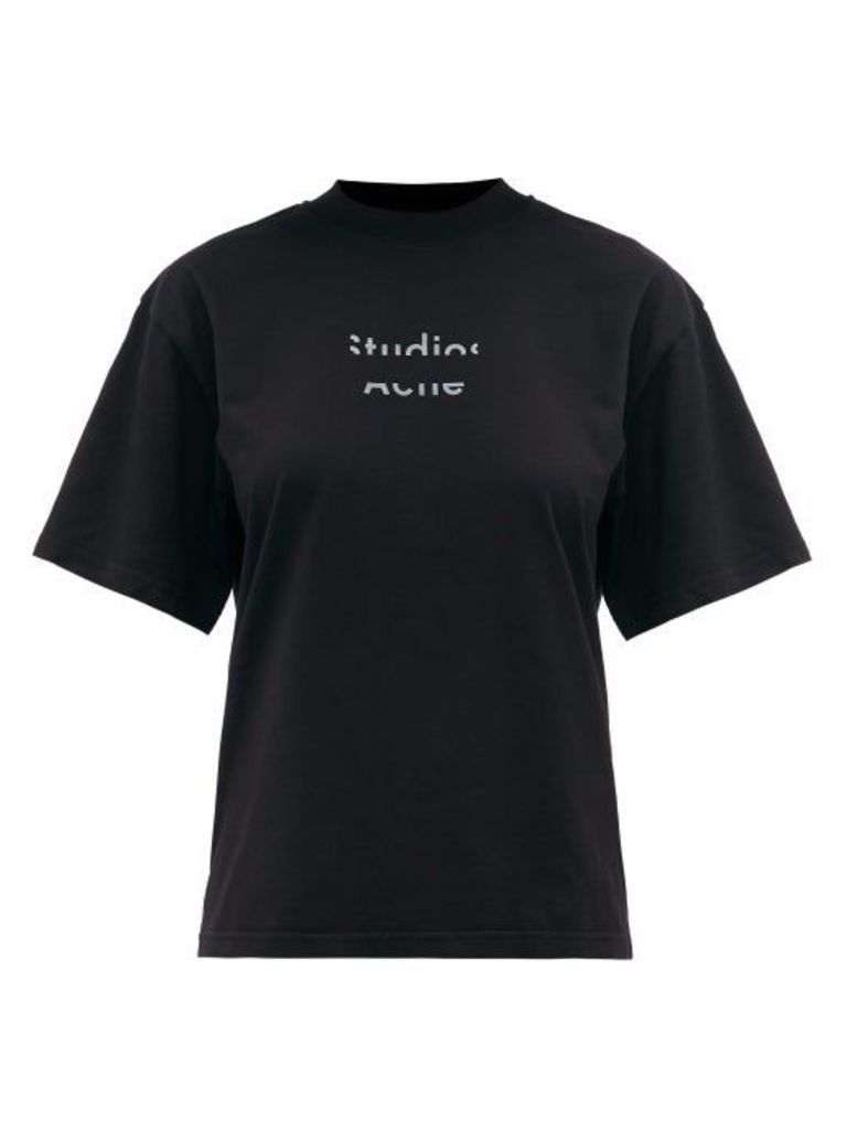 Acne Studios - Elyssia Logo Print Cotton T Shirt - Womens - Black