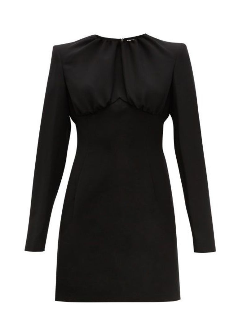 Sara Battaglia - Gathered-bodice Crepe Mini Dress - Womens - Black