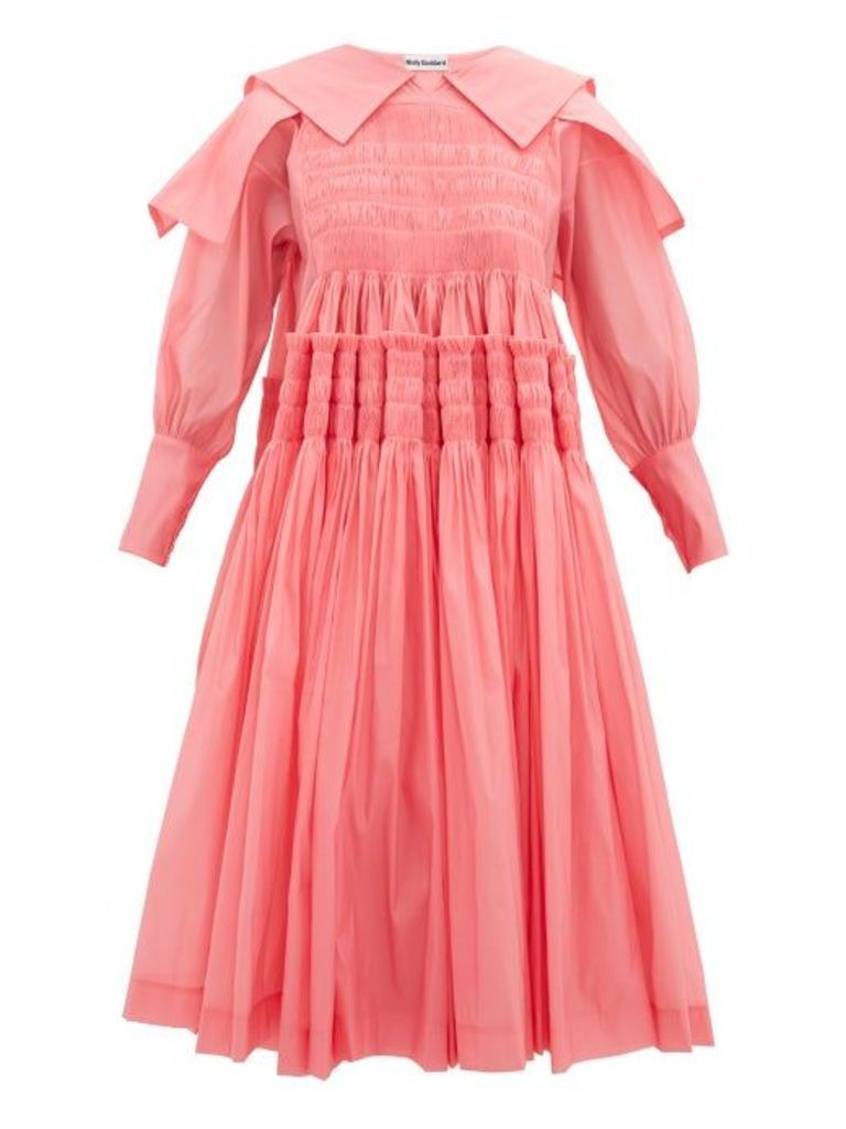 Molly Goddard - Bertha Smocked Organza Dress - Womens - Pink