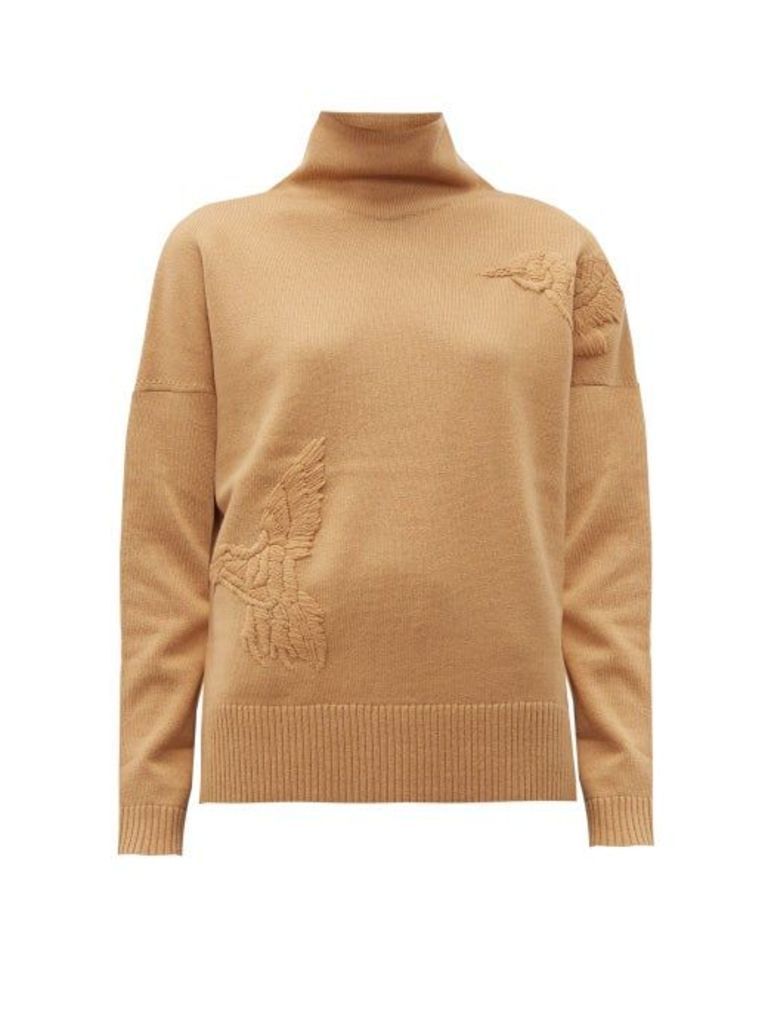 Altuzarra - Bromley Bird-embroidered Wool-blend Sweater - Womens - Tan