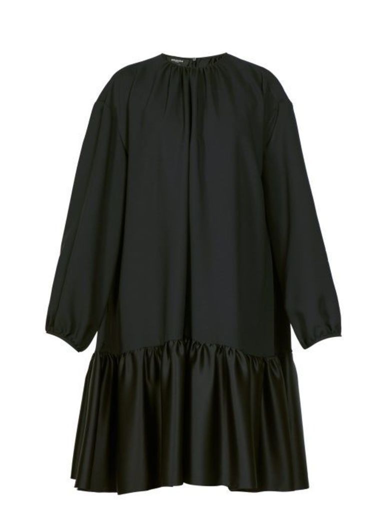 Rochas - Tie-back Gathered Crepe Dress - Womens - Black