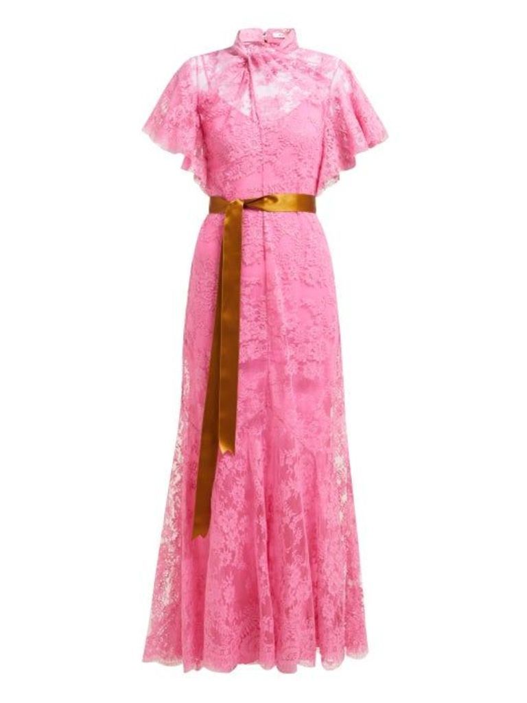 Erdem - Celestina Floral-lace Gown - Womens - Pink