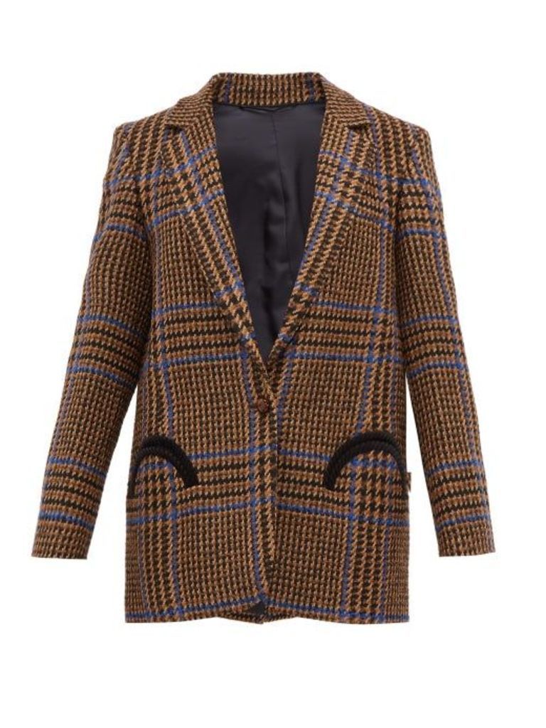 Blazé Milano - Cariba Single Breasted Wool Blend Tweed Blazer - Womens - Brown Multi