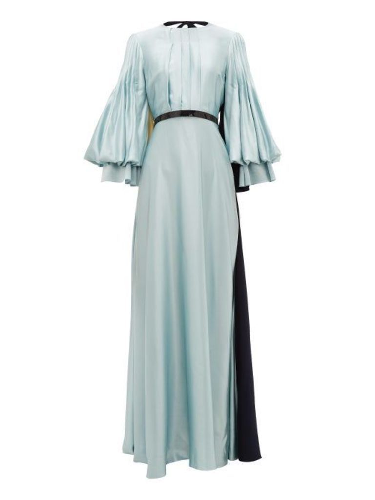 Roksanda - Athella Panelled Silk-satin Gown - Womens - Light Blue