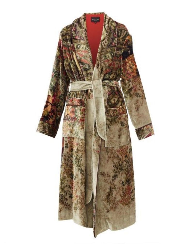 Etro - Surrey Floral-pattern Velvet Coat - Womens - Beige Multi