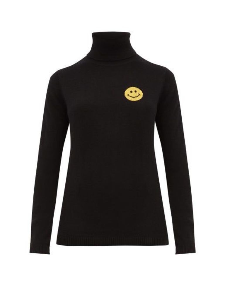 Bella Freud - Happy Roll-neck Cashmere-blend Sweater - Womens - Black Yellow