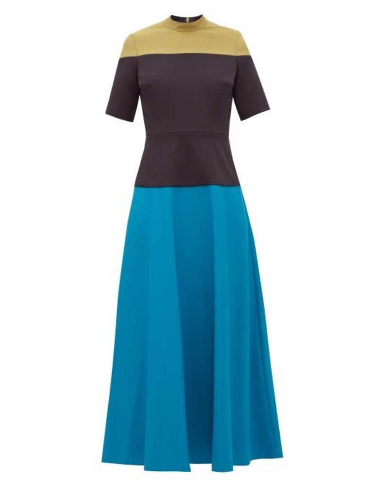 Roksanda - Mauna Panelled Cady Midi Dress - Womens - Multi