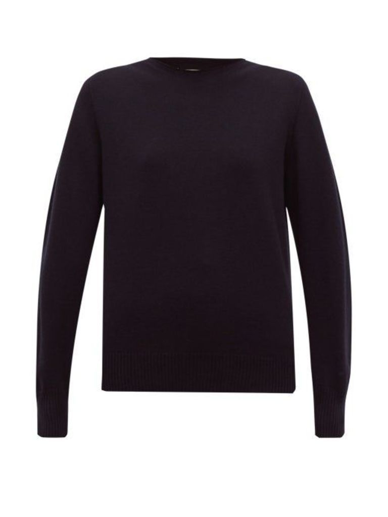 Maison Margiela - Round-neck Cashmere Sweater - Womens - Navy