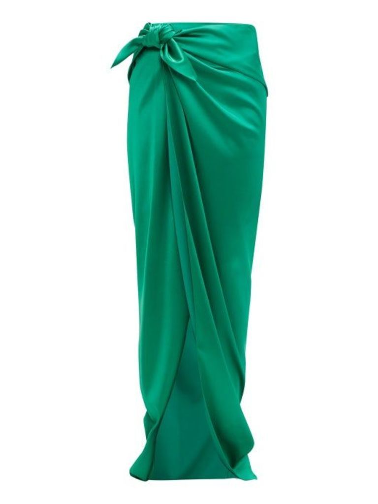 Balenciaga - Stretch Satin Wrap Skirt - Womens - Green
