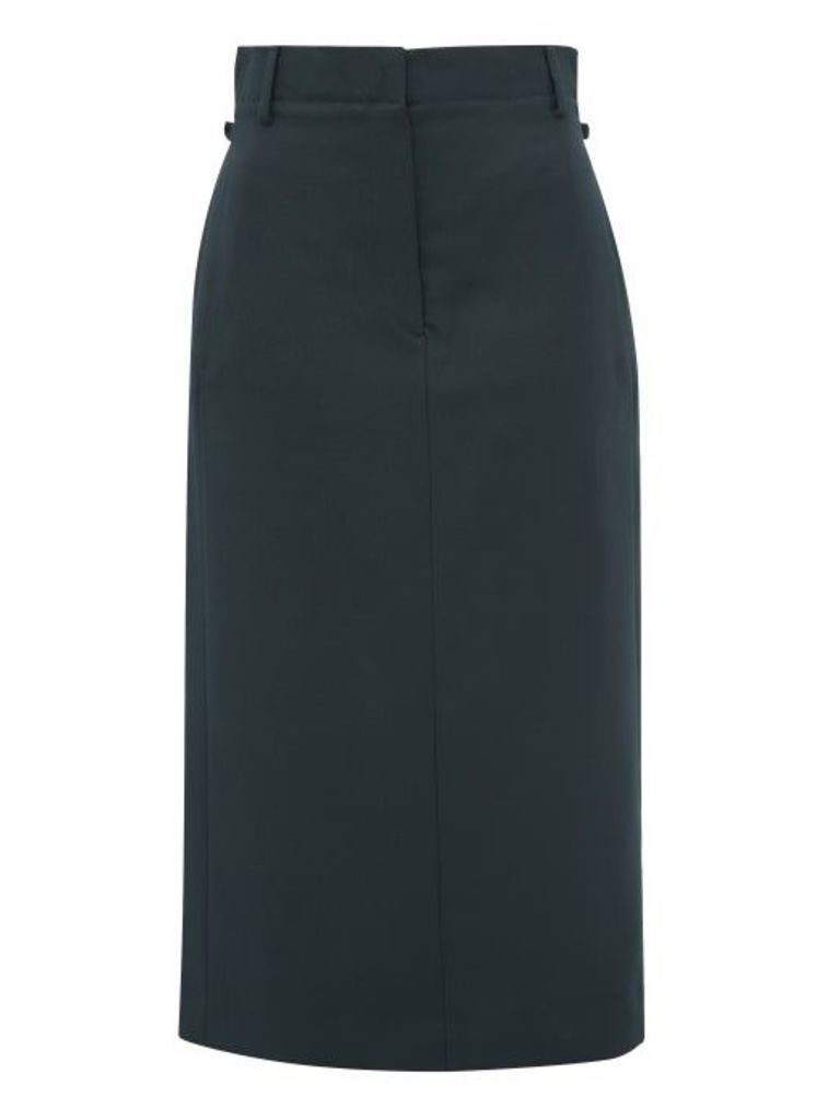 Acne Studios - Ixandra Tailored Twill Midi Skirt - Womens - Dark Green