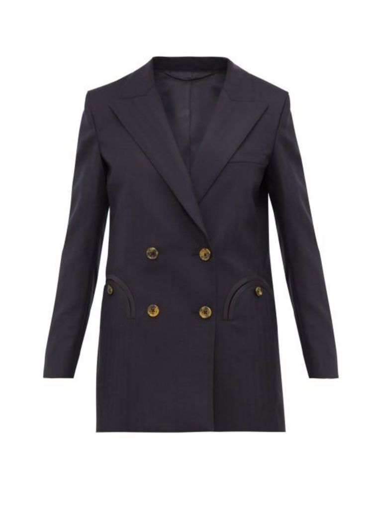 Blazé Milano - What's Next Double-breasted Wool-tweed Blazer - Womens - Navy