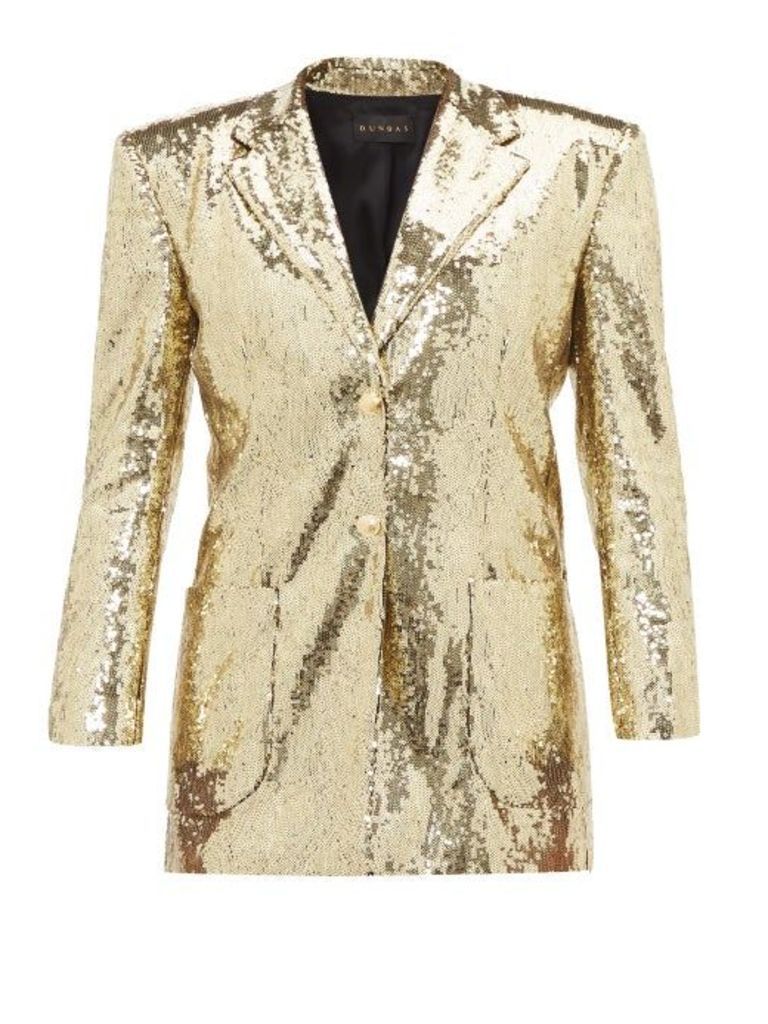 Dundas - Sequinned Single-breasted Blazer - Womens - Gold