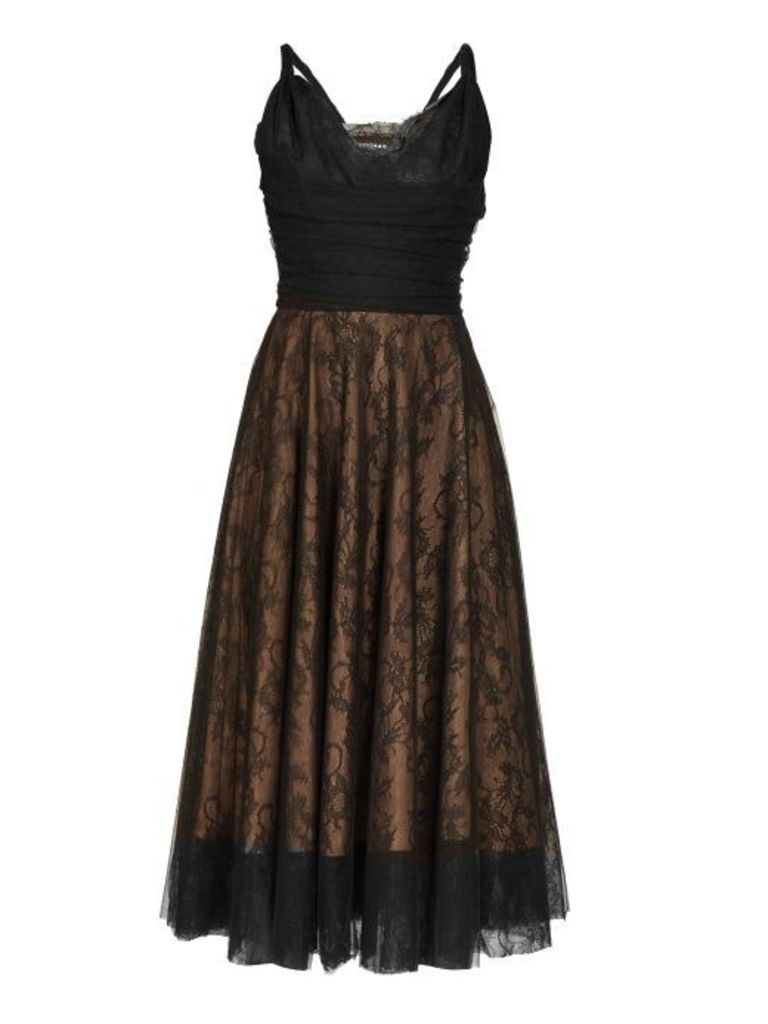 Rochas - Pralina Chantilly-lace And Tulle Dress - Womens - Black
