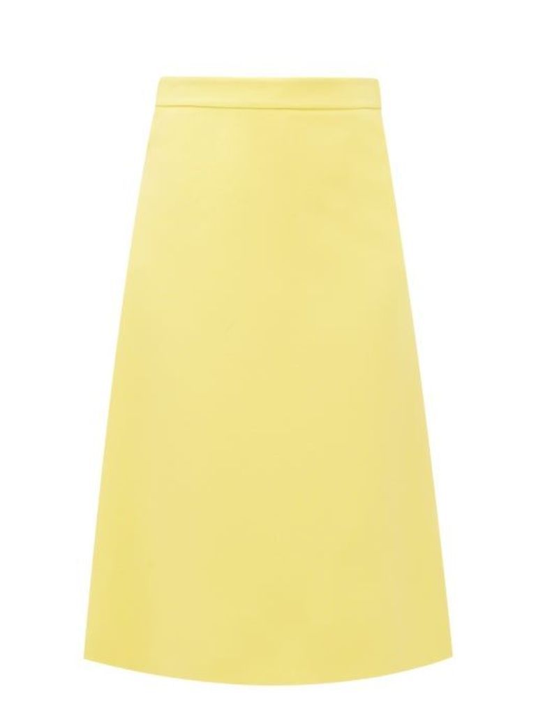 Prada - High-rise A-line Wool Skirt - Womens - Yellow