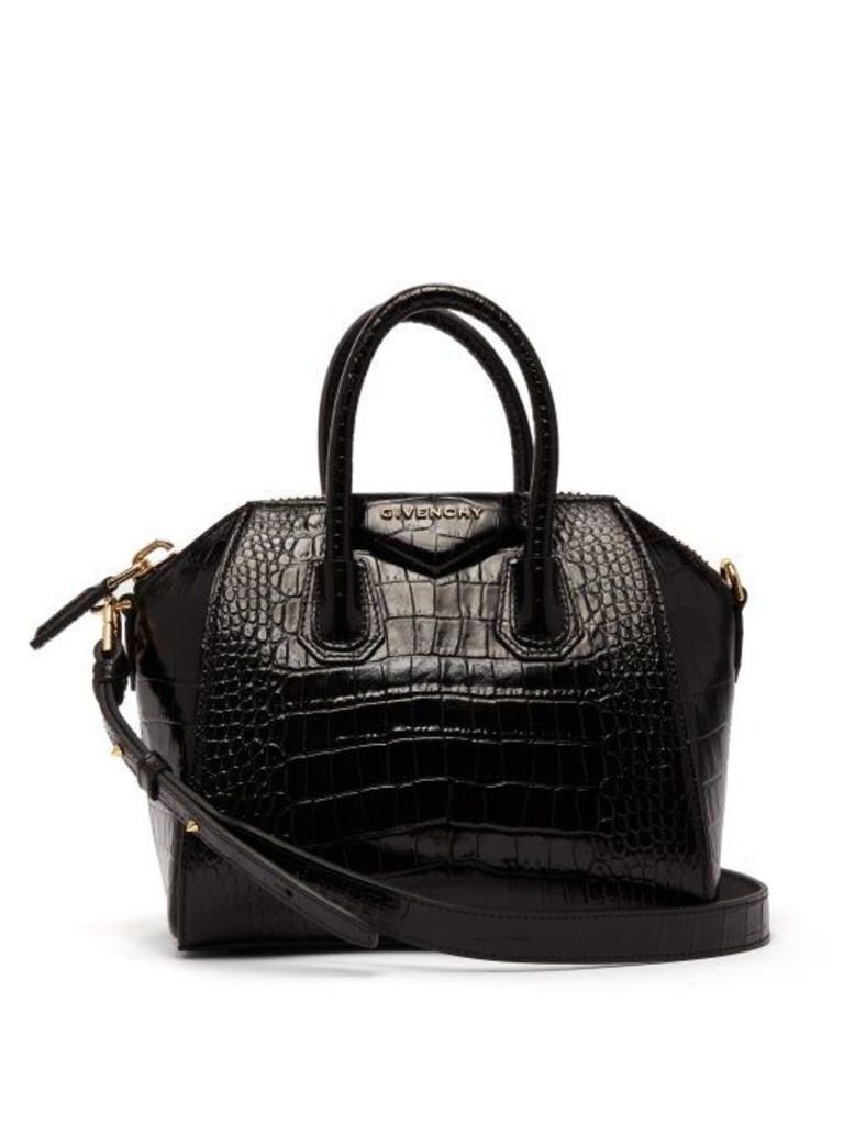 Givenchy - Antigona Mini Lizard-effect Leather Bag - Womens - Black