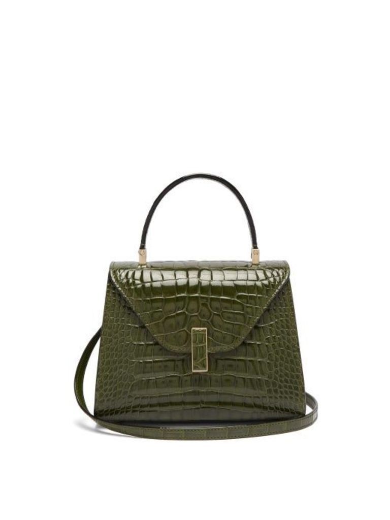 Valextra - Iside Mini Crocodile-leather Bag - Womens - Green