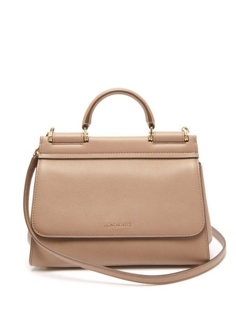 Dolce & Gabbana - Sicily Small Leather Bag - Womens - Beige