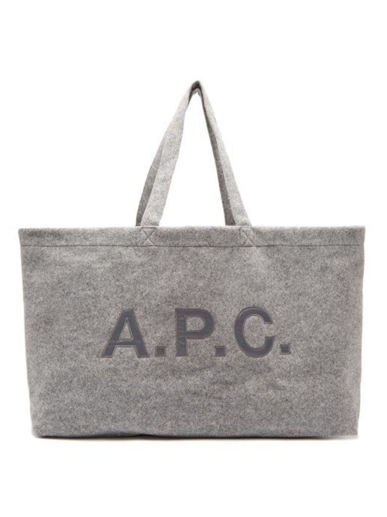 A.P.C. - Suzanna Oversized Felt Tote Bag - Womens - Grey