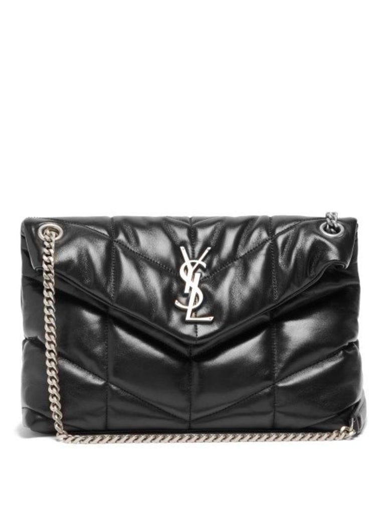 Saint Laurent - Loulou Puffer Small Leather Shoulder Bag - Womens - Black