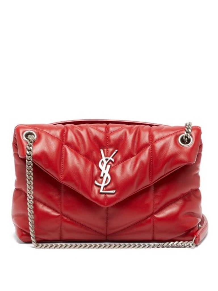 Saint Laurent - Loulou Puffer Small Leather Shoulder Bag - Womens - Red