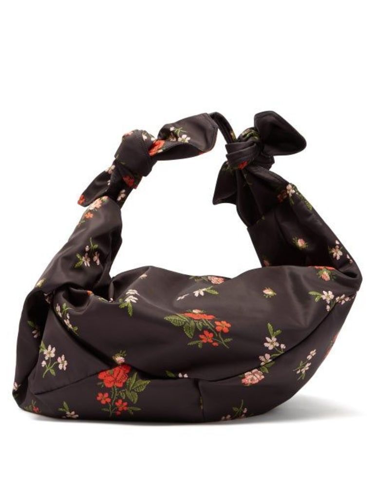 Simone Rocha - Wrap Large Floral-print Shoulder Bag - Womens - Black Multi