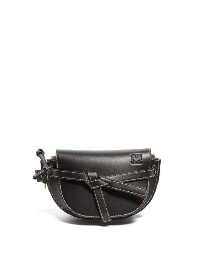 Loewe - Gate Small Woven-leather Belt Bag - Womens - Black