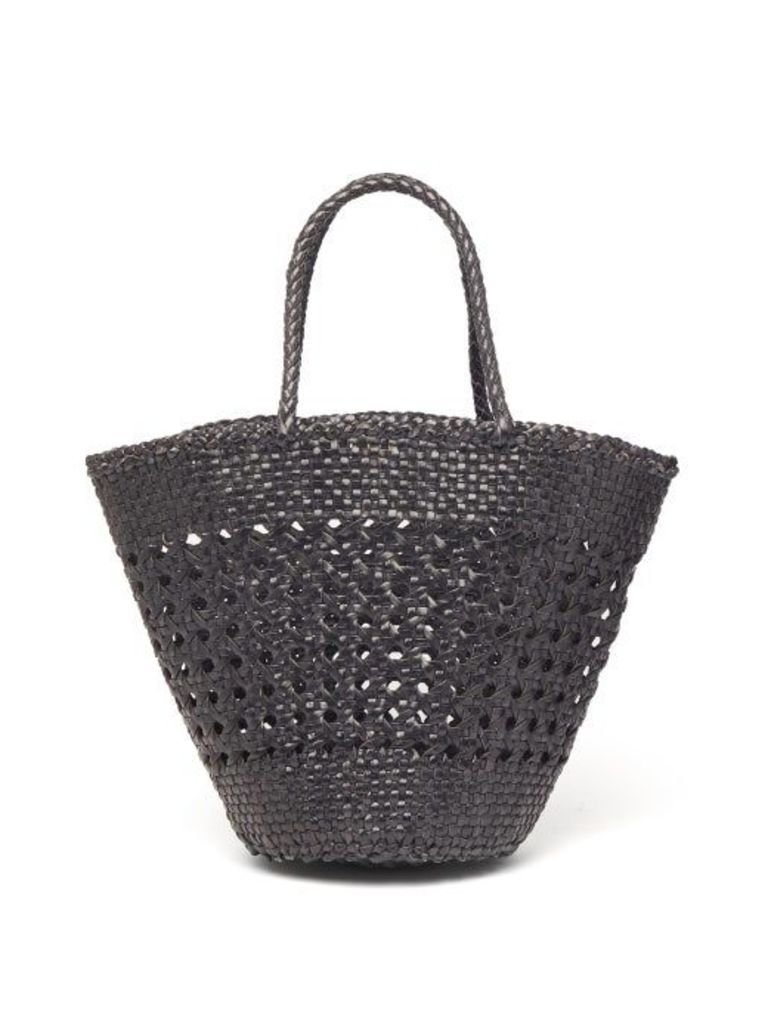 Dragon Diffusion - Cannage Myra Woven-leather Basket Bag - Womens - Black