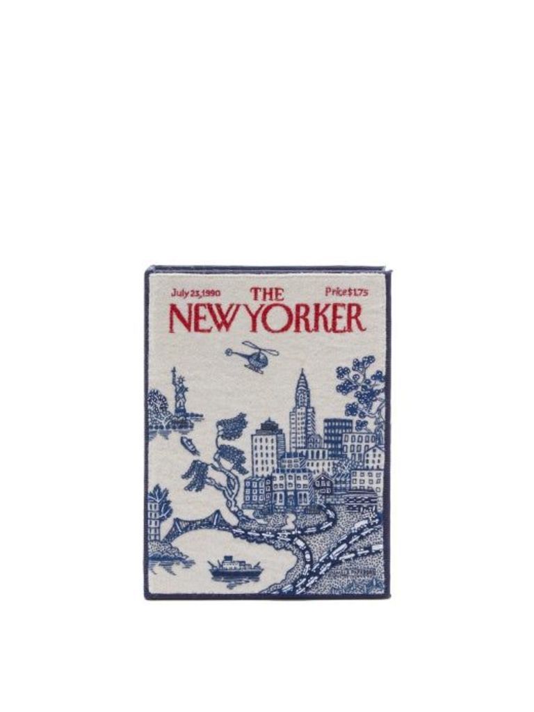 Olympia Le-tan - The New Yorker Cotton Blend Book Clutch Bag - Womens - White Multi