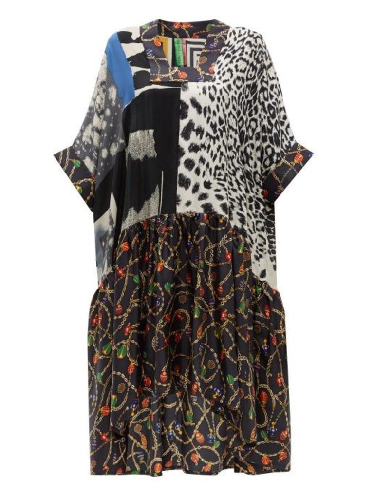 Rianna + Nina - Vintage Patchwork Print Silk Dress - Womens - Multi