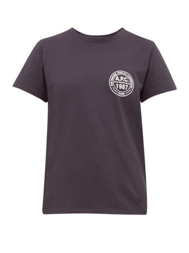 A.p.c. - Logo-roundel Cotton-jersey T-shirt - Womens - Navy