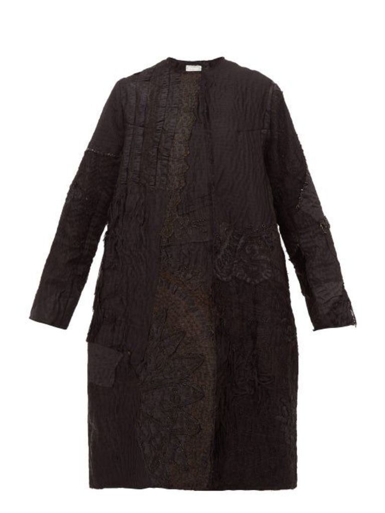 By Walid - Tanita 19th Century Floral Embroidered Silk Coat - Womens - Black